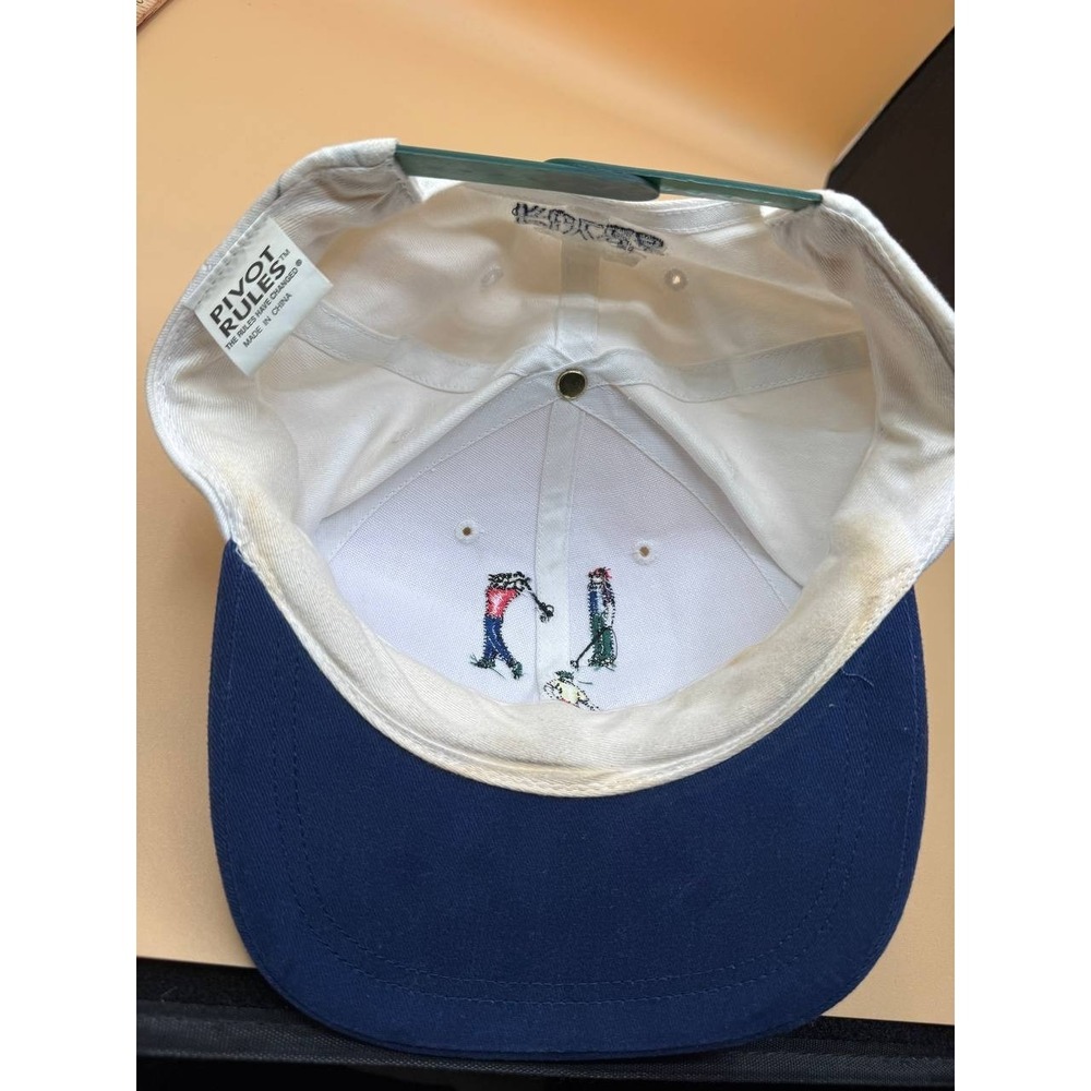 Pivot Rules 1997 Stooges Golfing‎ Snapback Cap Hat White Blue Adjustable Outdoor - Picture 5 of 5